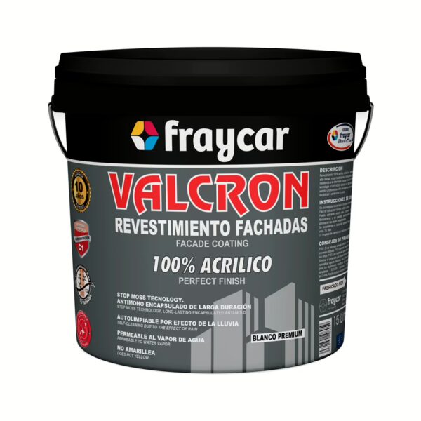 Pintura de fachadas<br><SPAN STYLE="color:#595959;font-weight:bold;">Valcron 100% Acrilico</span><br><SPAN STYLE="font-size:14px;color:#595959;">Calidad:</SPAN><img src="../../../5estrellas.jpg">