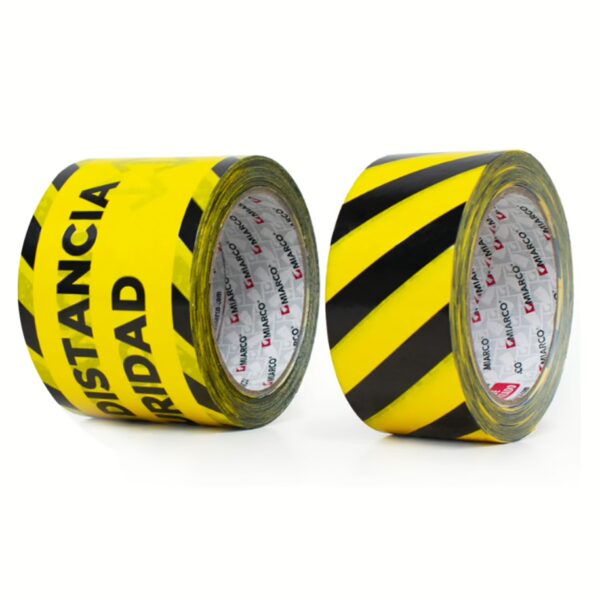 CINTA SEÑALIZAR IMPRESA AMA/NEGR 48MM X 66 MT